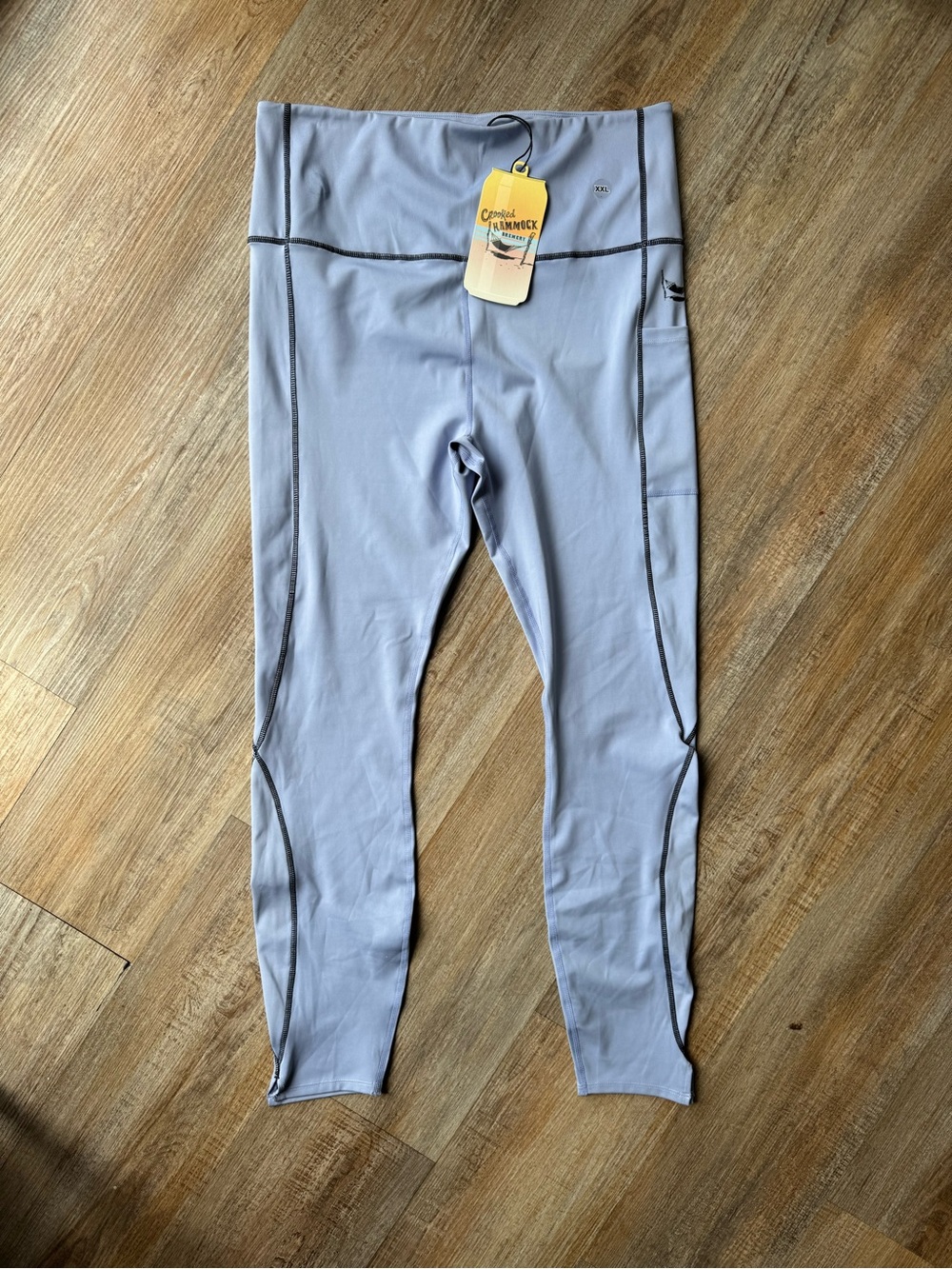 XXL- Light Gray Performance Leggings with Contrast Stitching